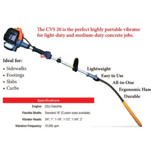 Gas Concrete Vibrator 1" - CSV20 - Northrock